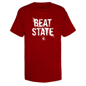 Youth Red Short Sleeve Beat State Tee