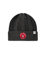 Black knitted beanie with words, 'South Dakota' in a red circle with the SD paw logo