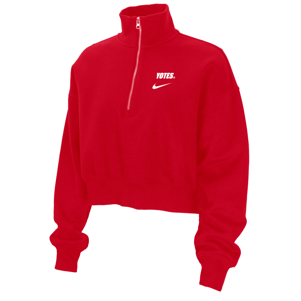 ❄N&Q❄ Nike Women's Red Phoenix Crop Quarter Zip – USD Charlie's Store