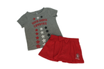 Gray tee and red shorts toddler set 