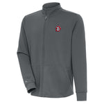 Gray full zip jacket with red, black and white SD Paw logo on upper left chest. 