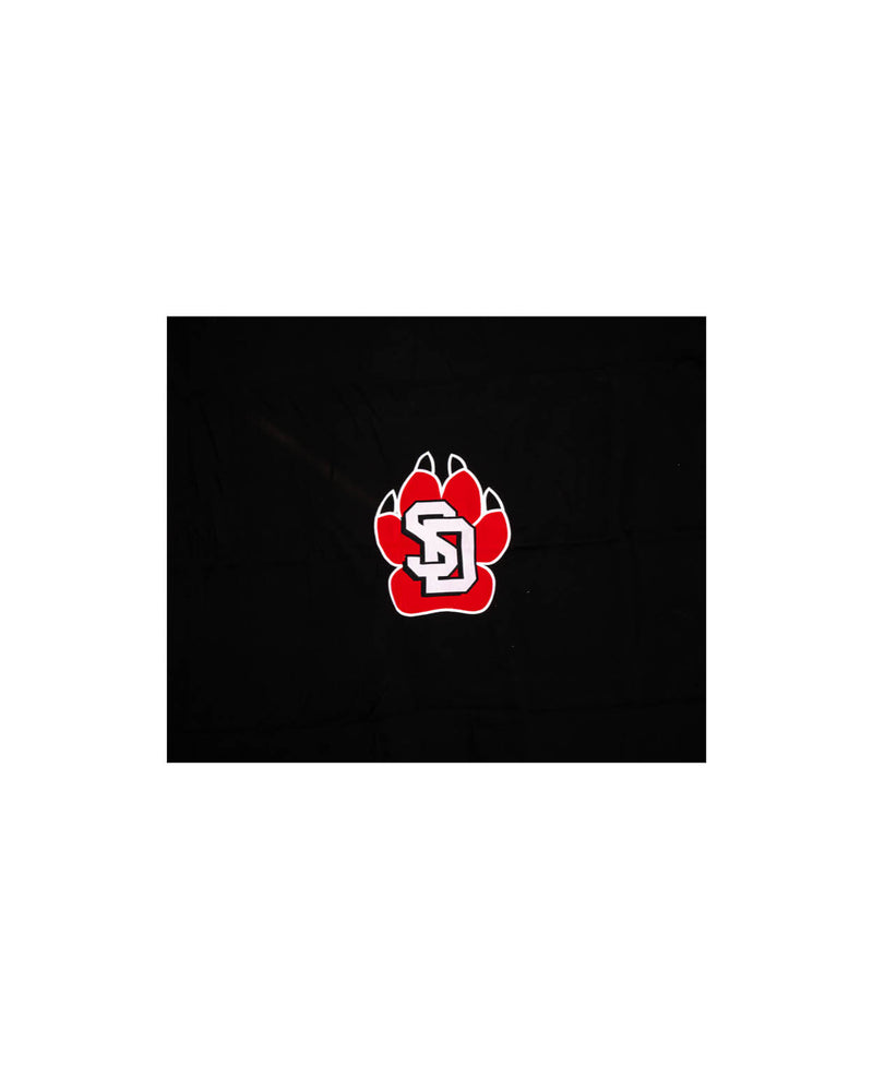 
                
                    Load image into Gallery viewer, Black sweatshirt blanket with SD paw logo
                
            