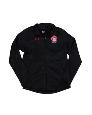 
                
                    Load image into Gallery viewer, Under Armour Mens long sleeve black jacket with SD paw on chest 
                
            