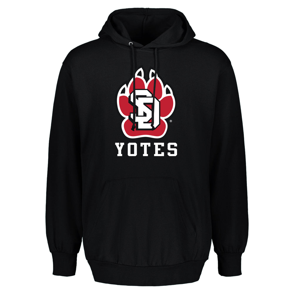 
                
                    Load image into Gallery viewer, Black hoodie with SD paw and white Yotes lettering
                
            