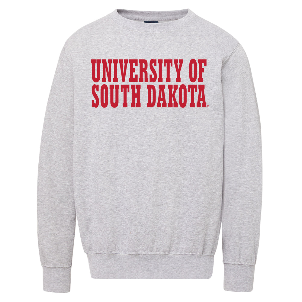 Gray crew with University of South Dakota in red