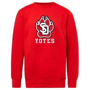 
                
                    Load image into Gallery viewer, Red crew with red Yotes and SD paw
                
            