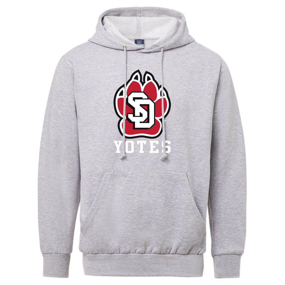  Gray hoodie with SD paw and white Yotes lettering