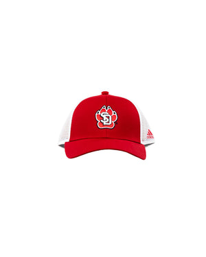
                
                    Load image into Gallery viewer, Adidas white mesh and red hat with SD paw logo
                
            