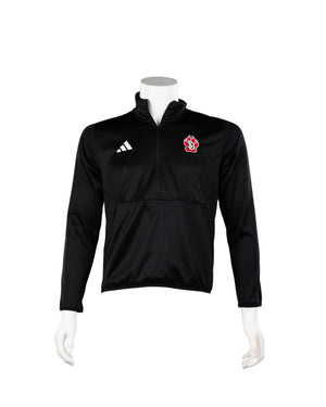Black womens sideline quarter zip with SD paw on chest