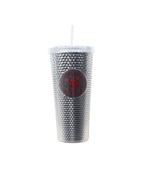 Smoke tumbler with SD paw logo in red 