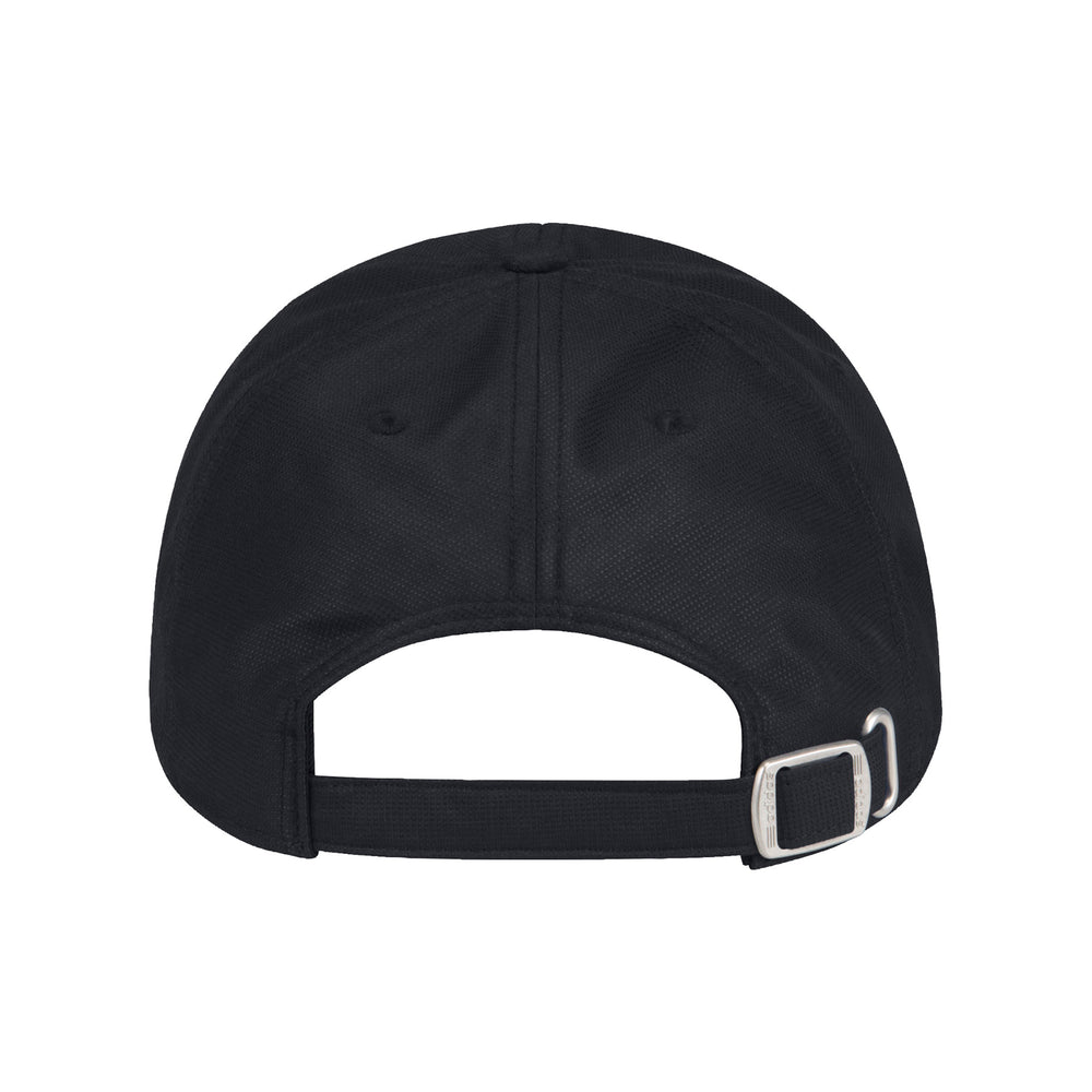 Back of black Adidas hat showing adjustable strap