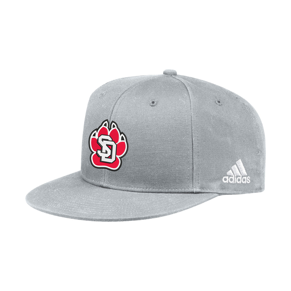 Gray Adidas snapback hat with SD Paw logo on front. 