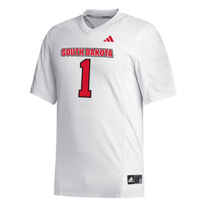 
                
                    Load image into Gallery viewer, White Adidas jersey with red South Dakota #1
                
            