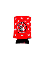 Red cooler with white stars and SD paw logo
