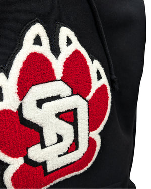 Close-up of chenille Paw detailing.