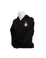 Black Nike Full Zip Hoodie with white Nike logo and SD Paw logo on the upper left chest