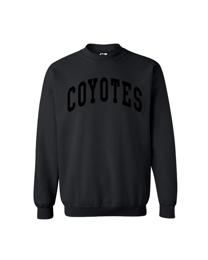 Black crew with tonal appliqué, 'COYOTES,' across chest.