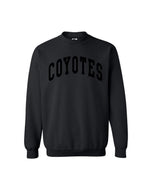 Black crew with tonal appliqué, 'COYOTES,' across chest.