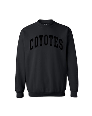 Black crew with tonal appliqué, 'COYOTES,' across chest.