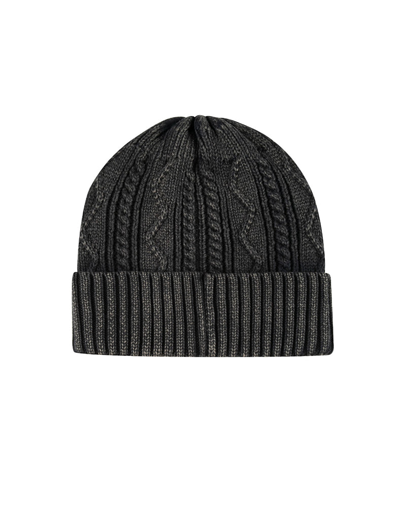 
                
                    Load image into Gallery viewer, Back of black knitted beanie
                
            