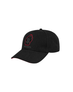 Black unisex hat with 3D embroidered SD Paw logo in black with thin red outline around paw and black, 'SOUTH DAKOTA,' below.