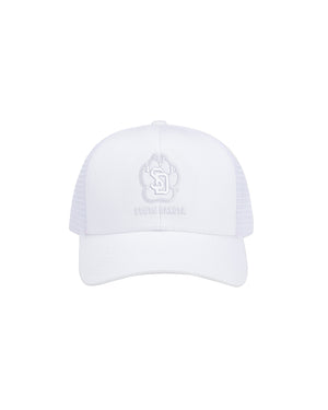 White hat with tonal white SD Paw logo decoration and 'SOUTH DAKOTA' across front.