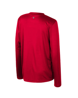 Back of red boys long sleeve