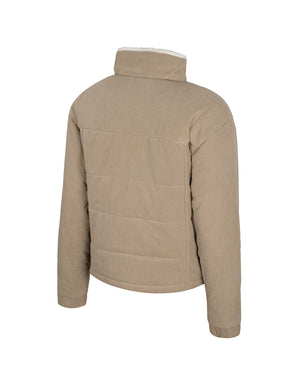 Back of beige corduroy jacket