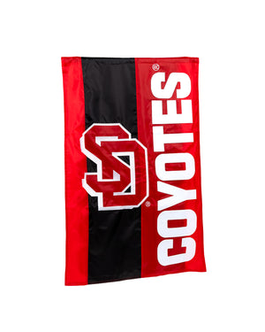 
                
                    Load image into Gallery viewer, Red an black flag with appliqué red and white SD logo and white text that says, &amp;#39;COYOTES&amp;#39;
                
            