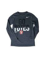 Gray long sleeve with GO YOYES lettering and SD paw