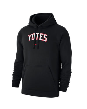 Black Nike hoodies with white, 'YOTES,' across chest with red Nike logo below.