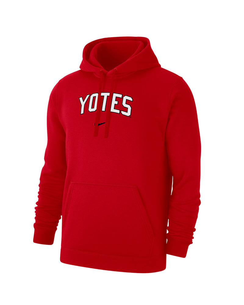 Red Nike hoodies with white, 'YOTES,' across chest with black Nike logo below.