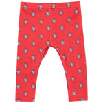 Red infant leggings with all over print SD Paw logo.