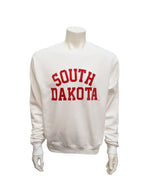 White crew with red text across chest, 'SOUTH DAKOTA.'