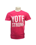 Pink unisex tee with white text, 'YOTE STRONG.'