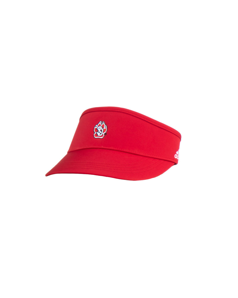 Red Adidas visor with SD Paw logo