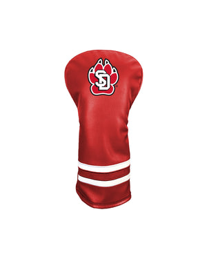 Red driver cover with two white stripes and large SD Paw logo.