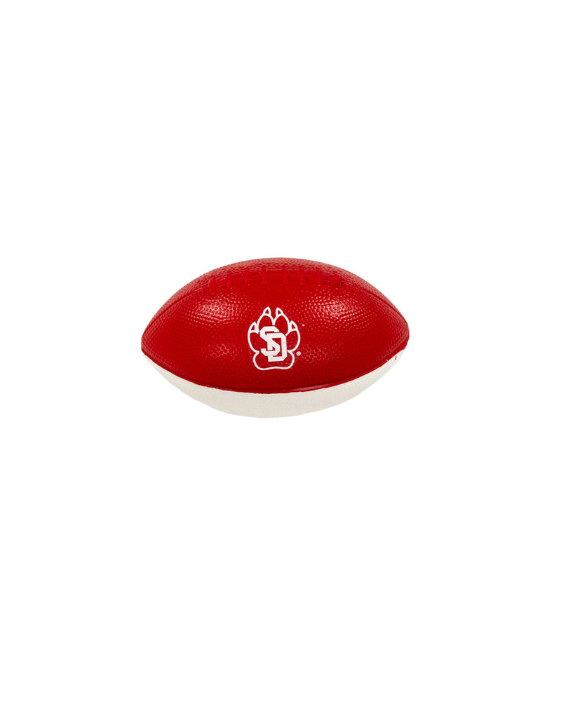 
                
                    Load image into Gallery viewer, Red and white foam football with white SD paw logo 
                
            
