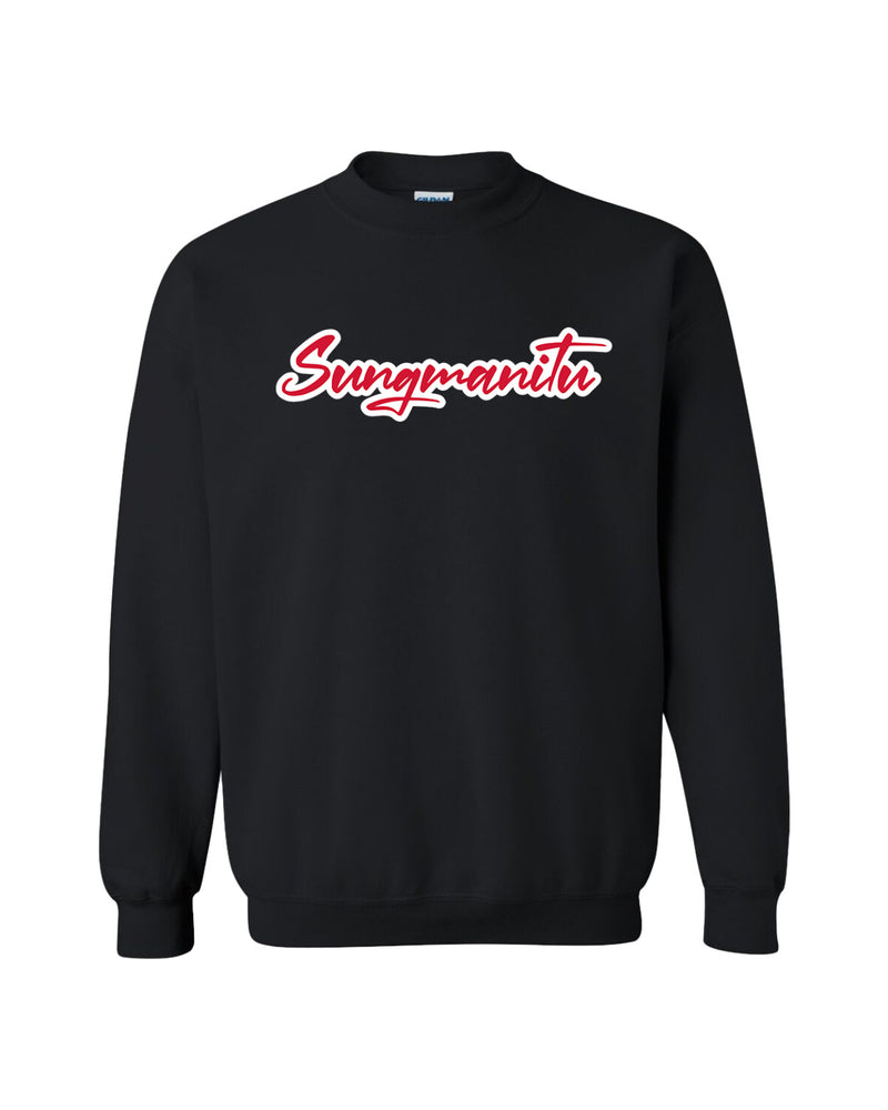 Black crew with red and white text, 'Sungmanitu' across chest. 