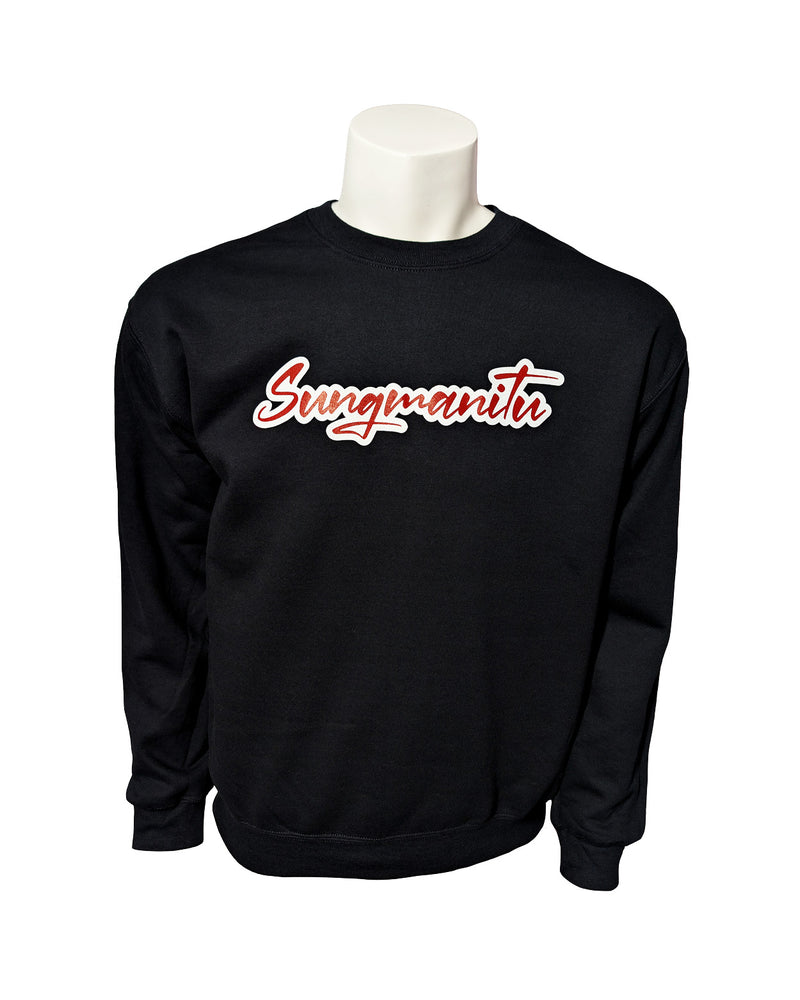 Black crew with red and white text, 'Sungmanitu' across chest. 