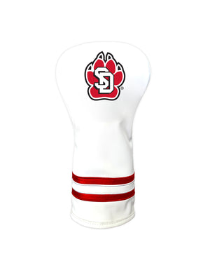 White driver cover with two red stripes and large SD Paw logo.