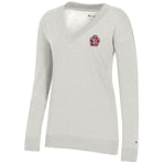 Pebble long sleeve v-neck with full color SD paw logo on upper left chest