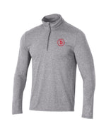 Heathered gray quarter zip with Red SD logo on upper left chest surrounded by circle and words, 'SOUTH DAKOTA'
