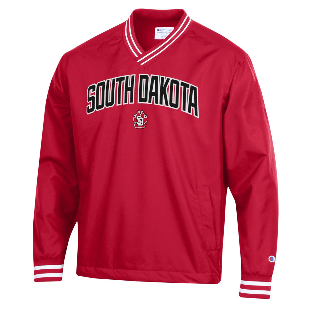 Red and white champion jacket deals