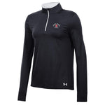 Black long sleeve woman's quarter zip with SD logo on top left chest