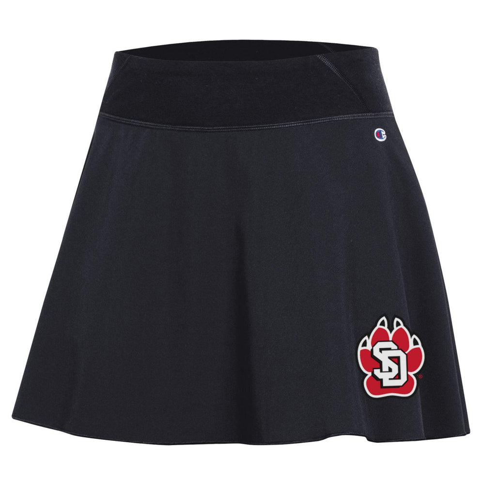 
                
                    Load image into Gallery viewer, Champion black skirt with full SD Paw logo on bottom left
                
            