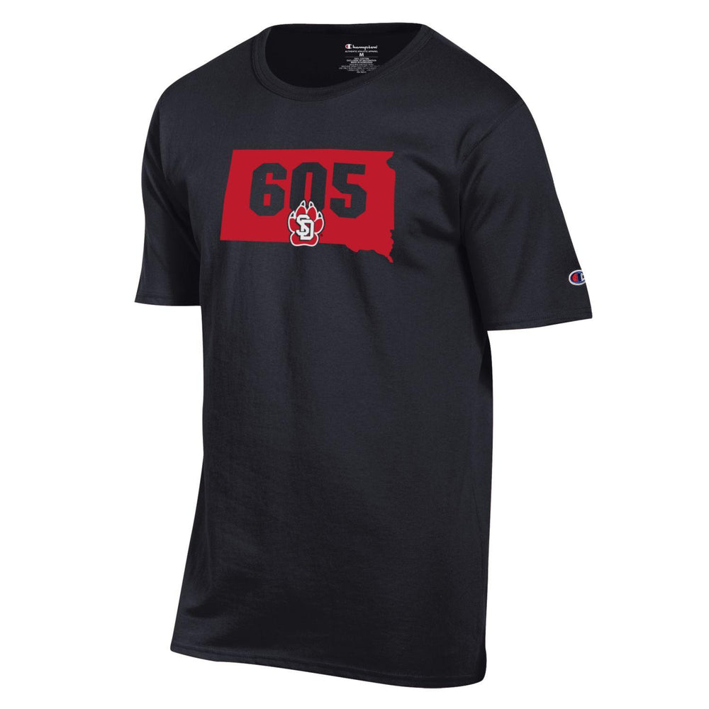 
                
                    Load image into Gallery viewer, Black short sleeve with red 605 in red South Dakota state on chest
                
            