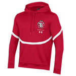 Red Underarmour hoodie with SD paw on left chest and white stripe