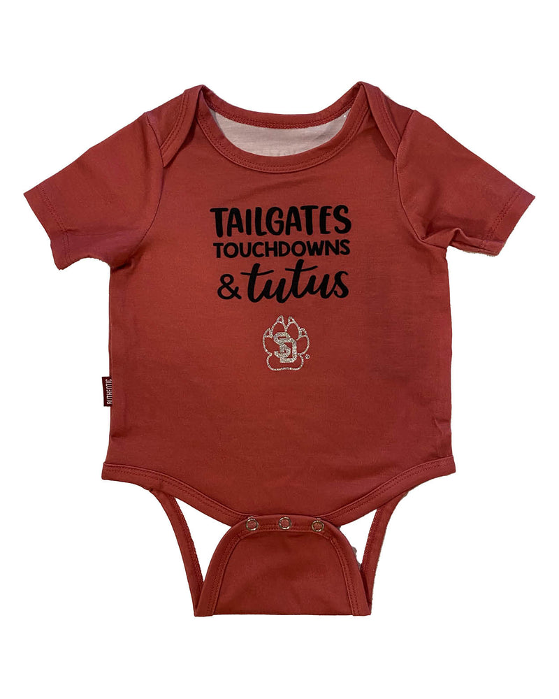 
                
                    Load image into Gallery viewer, Authentic Brand Infant S/S Glitter Tailgate, Touchdowns, Tutus Onsie
                
            