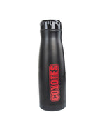 Black 18 Ounce Black water bottle with red coyote lettering 